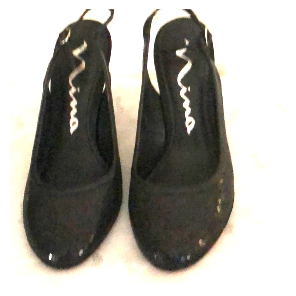 Black glitter heels